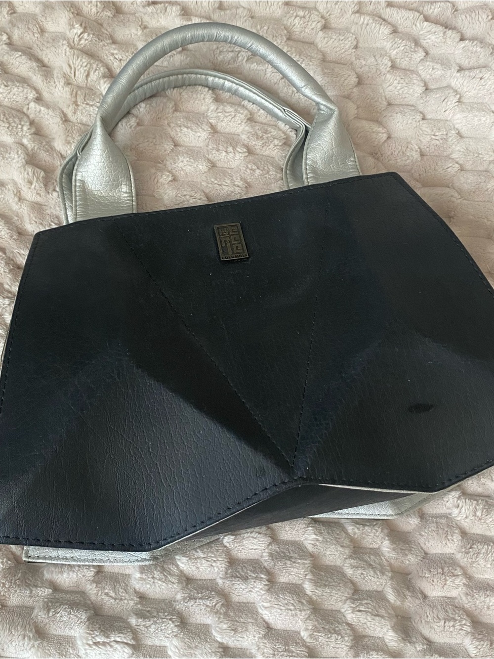 Black and Silver Geometric Women’s Tote Bag